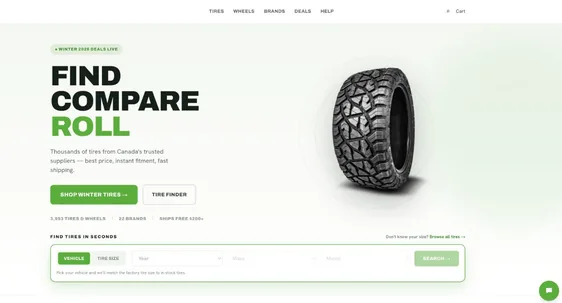 Tire marketplace in Canada: search by vehicle and price comparison